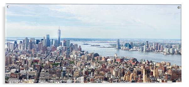 Lower Manhattan Skyline Aerial View, NYC, USA  Acrylic by Pere Sanz