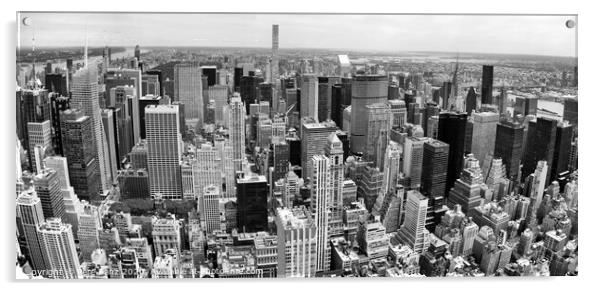 Manhattan Panoramic Aerial View Acrylic by Pere Sanz