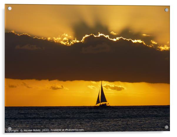 Sunset on the Indian Ocean Acrylic by Nicolas Boivin