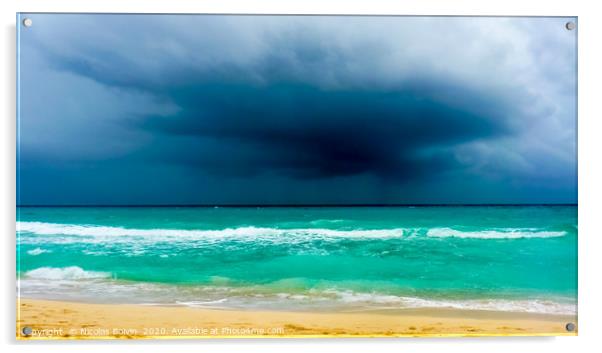 Storm on the caribbean sea Acrylic by Nicolas Boivin