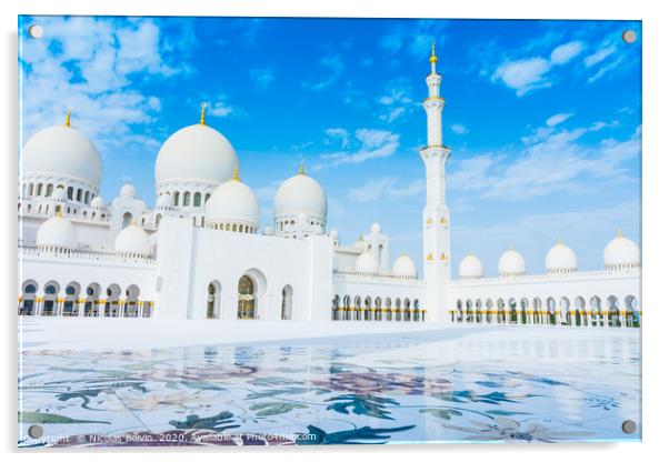 Sheikh Zayed grand mosque Acrylic by Nicolas Boivin