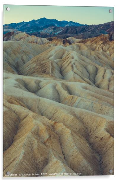 Zabriskie Point at Death Valley national park Acrylic by Nicolas Boivin