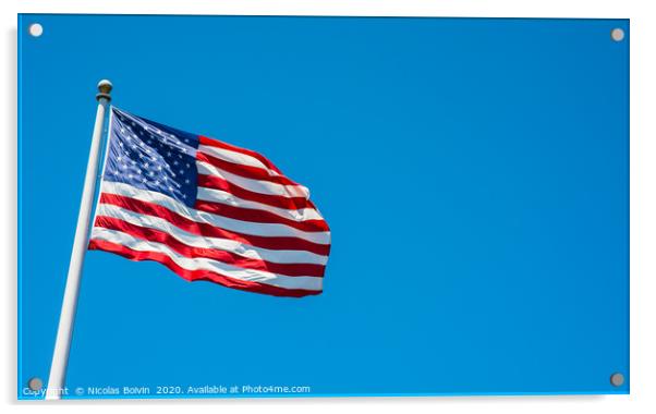 Flag of the United States of America Acrylic by Nicolas Boivin