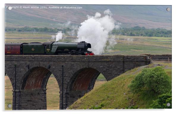 Flying Scotsman at Ribblehead Acrylic by Kevin Winter