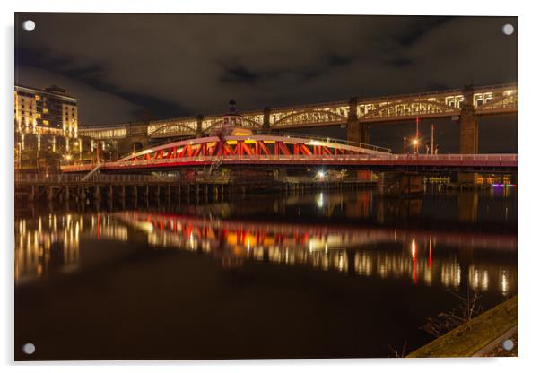 Swing and High level bridges Acrylic by Kevin Winter