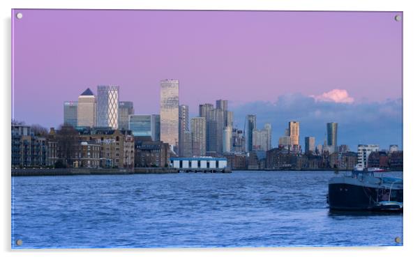 Canary Wharf at sunset Acrylic by Kevin Winter