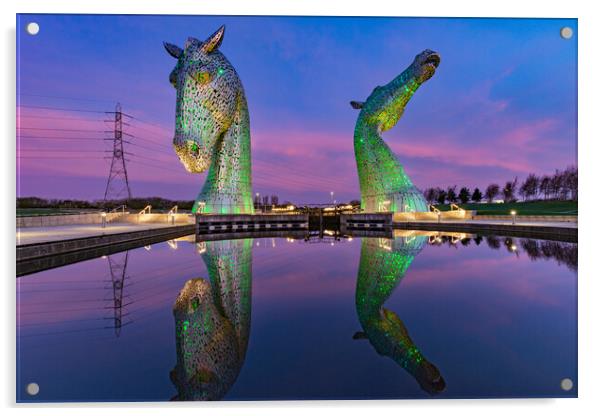 Green Kelpies Acrylic by Kevin Winter