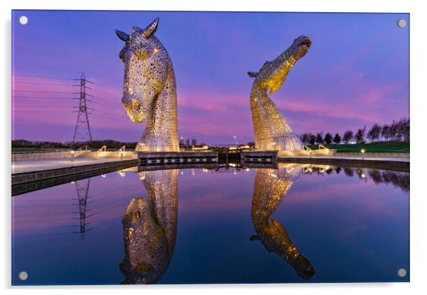 Yellow Kelpies Acrylic by Kevin Winter