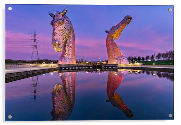 Red Kelpies Acrylic by Kevin Winter