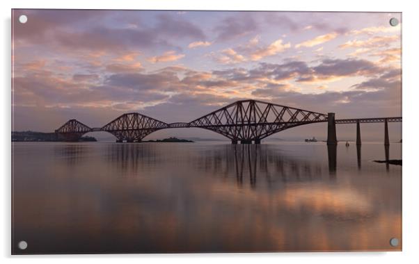 Sunrise over the Forth rail bridge Acrylic by Kevin Winter