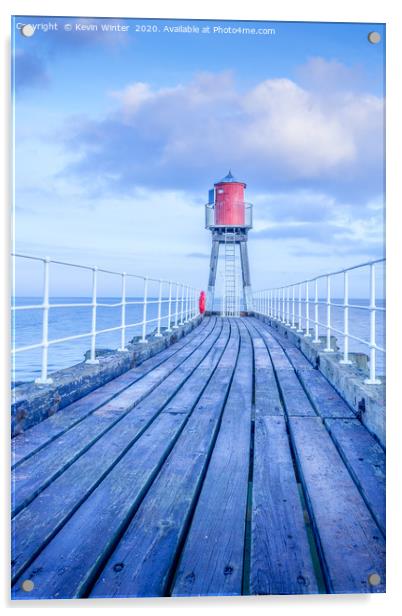 East Pier at sunrise Acrylic by Kevin Winter