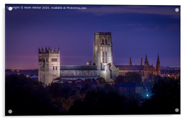 Durham Cathederal at night Acrylic by Kevin Winter