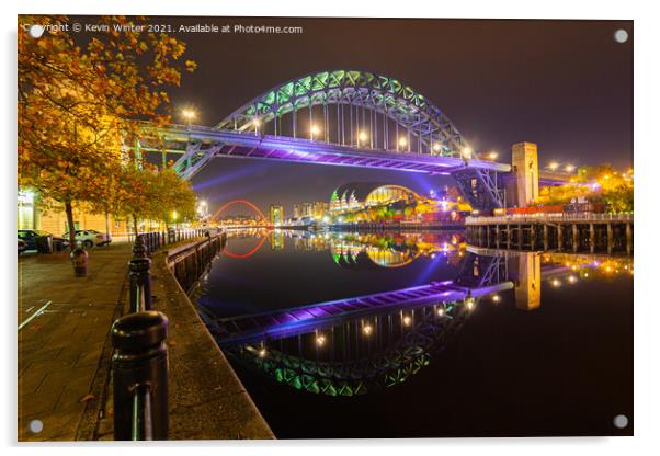 Tyne bridge Reflections Acrylic by Kevin Winter