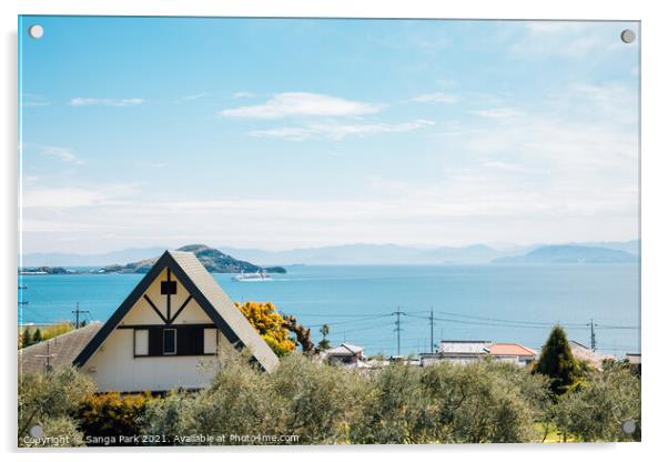 Shodoshima Olive park and seaside village Acrylic by Sanga Park