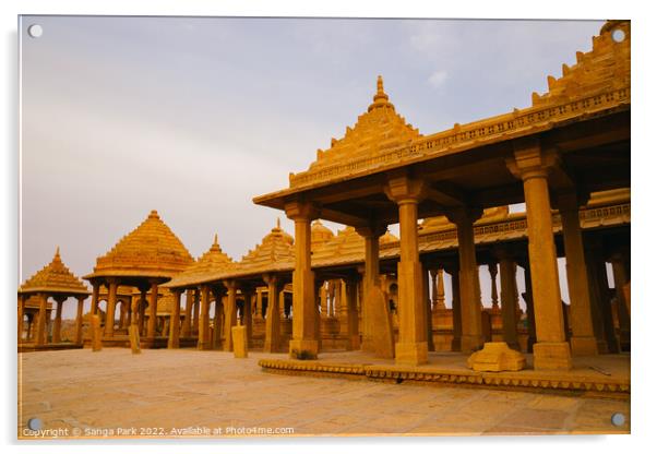 Jaisalmer Vyas Chhatri in India Acrylic by Sanga Park