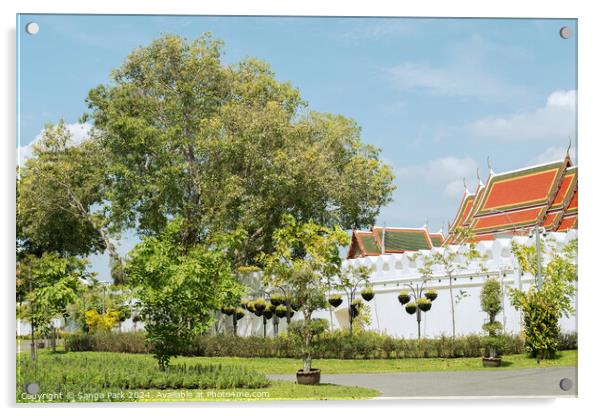 Bangkok Mahakan Fort Park and Loha Prasat Acrylic by Sanga Park