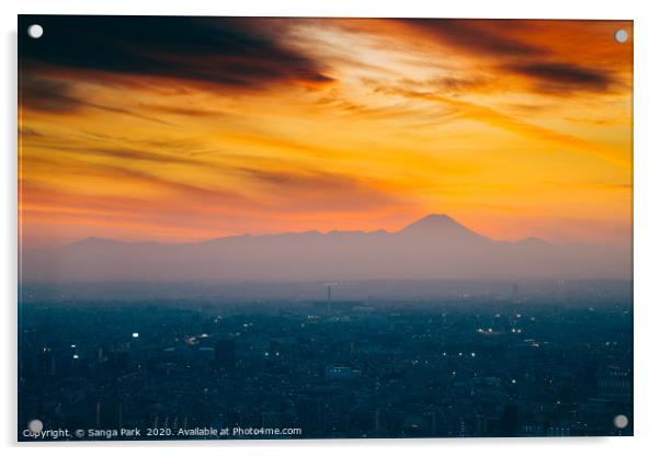 Tokyo sunset Acrylic by Sanga Park