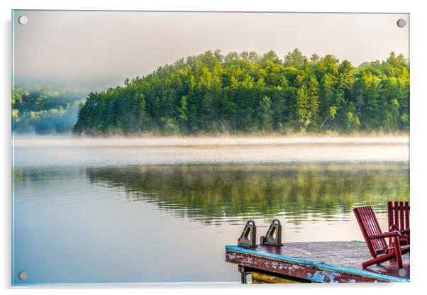  Summer Awakening - Morning Mist Dockside  III Acrylic by Blok Photo 