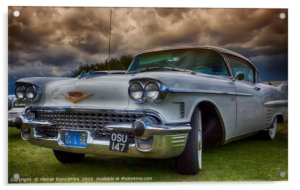 1958 Cadillac Coup De Ville Acrylic by Alistair Duncombe