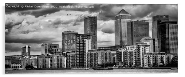 Canary Wharf  Acrylic by Alistair Duncombe