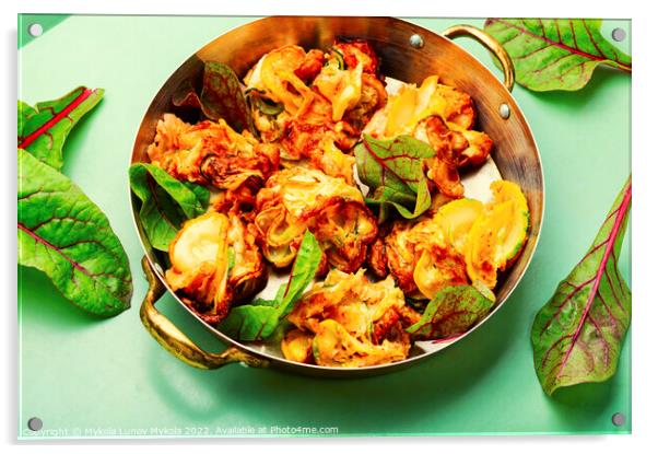 Delicious grilled zucchini Acrylic by Mykola Lunov Mykola
