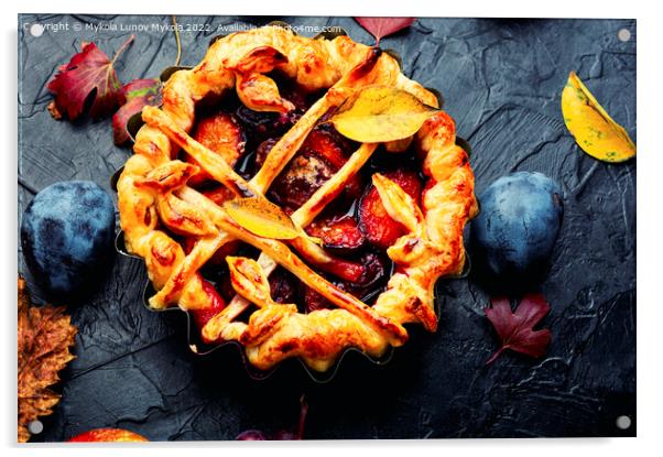 Autumn pies with fruits Acrylic by Mykola Lunov Mykola