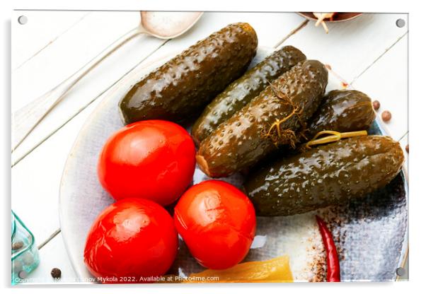 Pickles, pickled vegetables Acrylic by Mykola Lunov Mykola