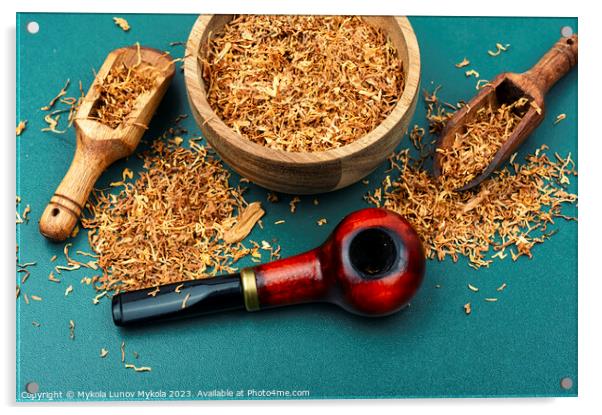 Smoking tobacco pipe for man Acrylic by Mykola Lunov Mykola