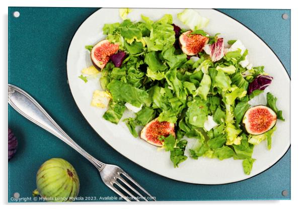 Delicious summer salad with sweet figs Acrylic by Mykola Lunov Mykola