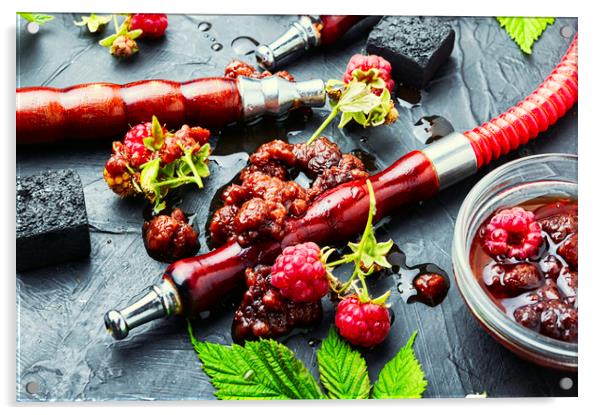 Oriental hookah with berry jam. Acrylic by Mykola Lunov Mykola