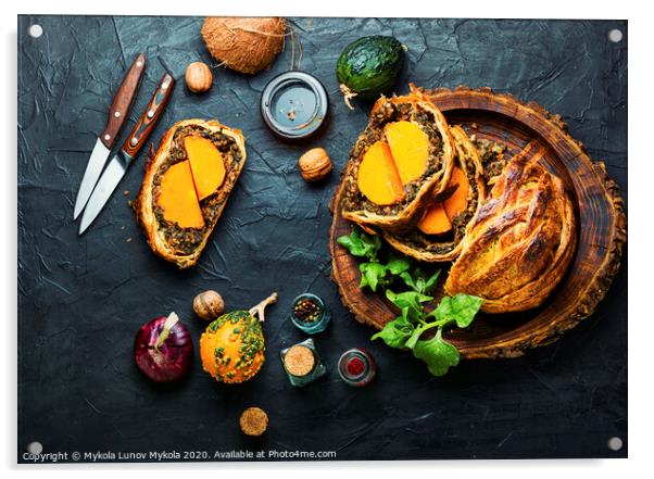 Wellington pumpkin,autumn food Acrylic by Mykola Lunov Mykola