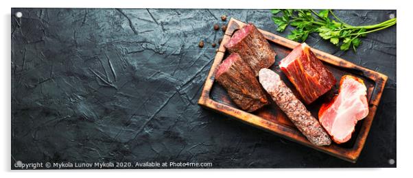 Chopping board of cured meat Acrylic by Mykola Lunov Mykola