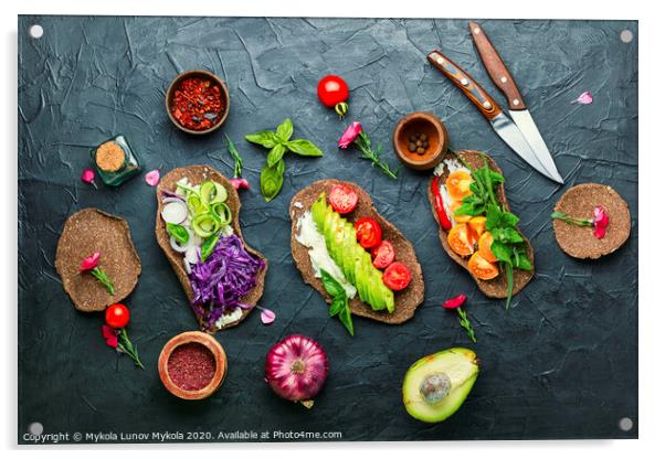 Mexican vegetarian taco Acrylic by Mykola Lunov Mykola