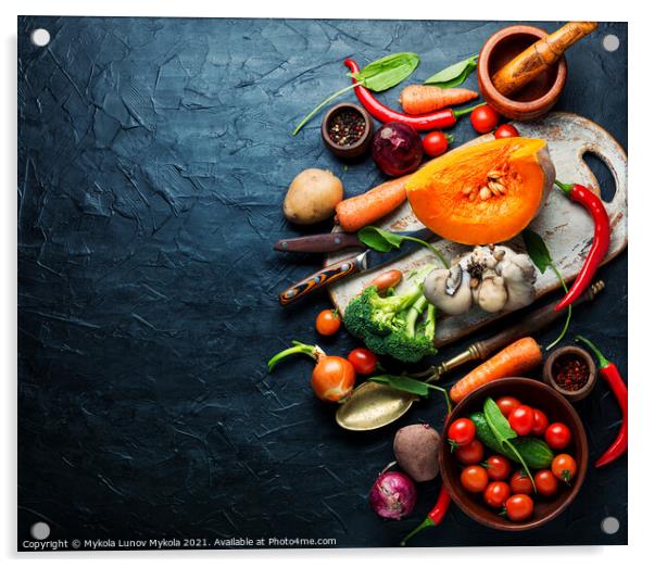 Big set of fresh vegetables Acrylic by Mykola Lunov Mykola
