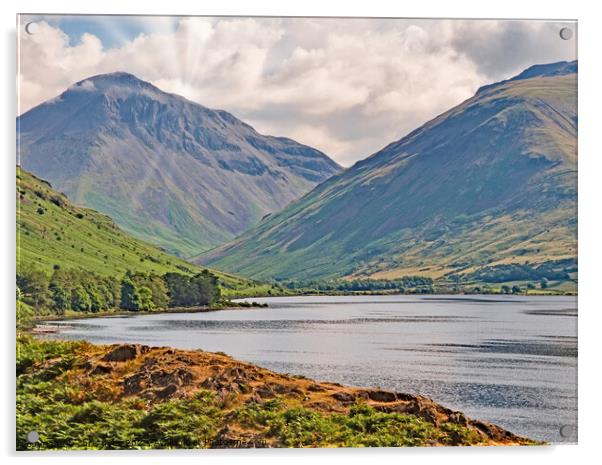 Sunrays over Wast Water Acrylic by chris hyde