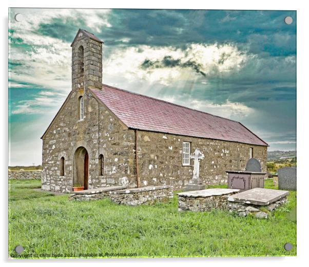 St Maelrhy's Church Wales Acrylic by chris hyde