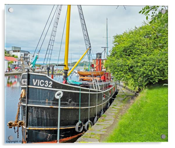 VIC32 Clyde Puffer in Crinan Canal Acrylic by chris hyde