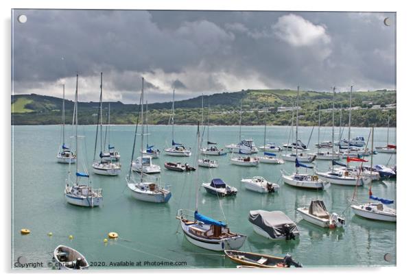 Yachts in New Quay Wales Acrylic by chris hyde