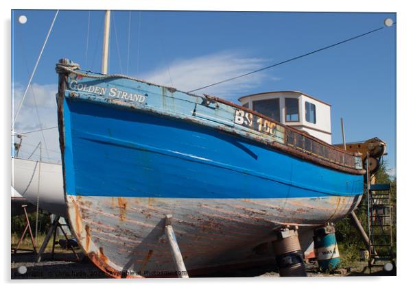 Fishing Boat Golden Strand Acrylic by chris hyde