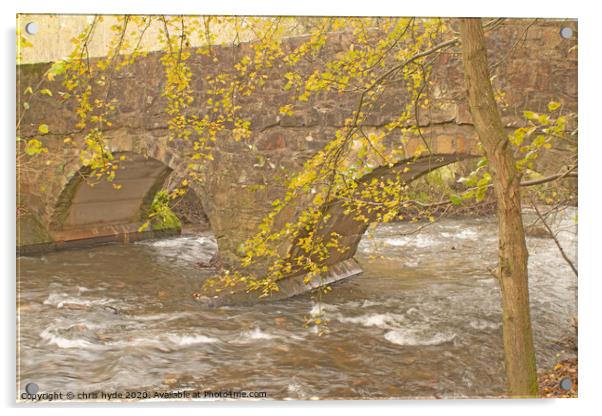 River Alyn footbridge  Acrylic by chris hyde