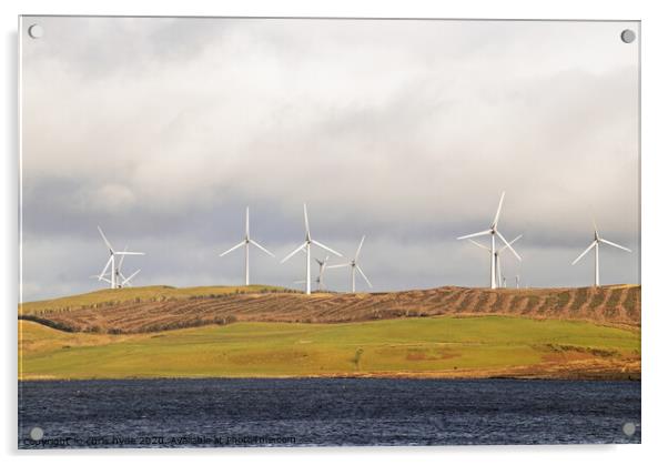 Wind Turbines Denbigh Moors Acrylic by chris hyde