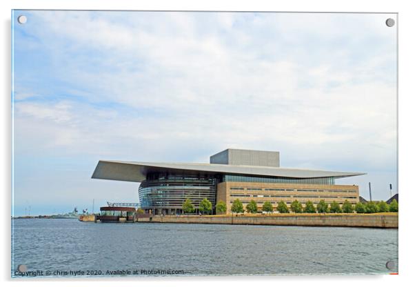 wide angle view of Copenhagen opera house  Acrylic by chris hyde
