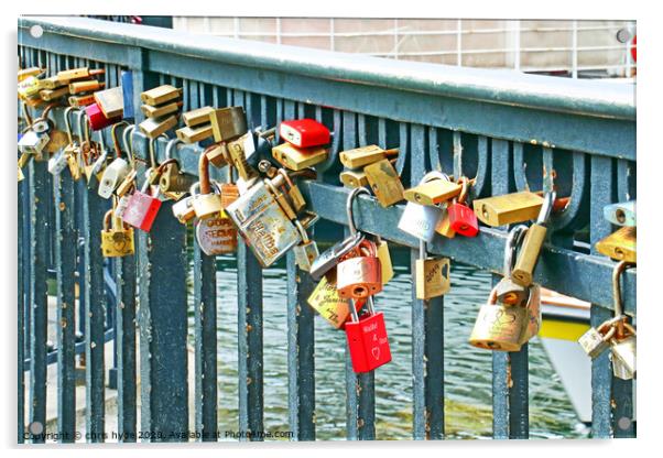Locks Displayed on Copehagen Bridge Acrylic by chris hyde