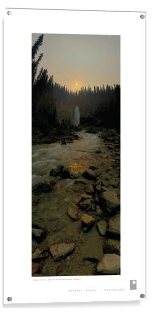 Sunset on Falls: Yoho Valley (Rockies) Acrylic by Michael Angus