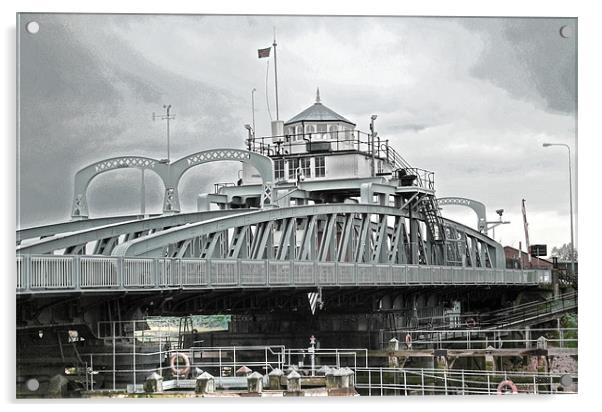 Cross keys Swing Bridge in Sutton Bridge Lincolnsh Acrylic by David French