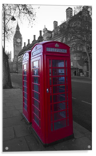 London Red Telephone box Acrylic by David French