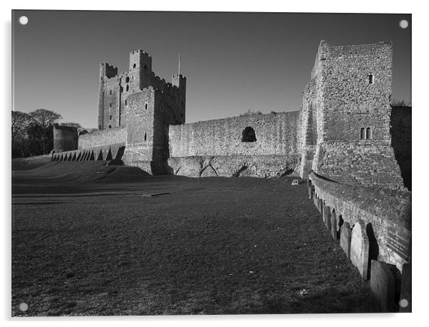 Rochester Castle Kent bw Acrylic by David French