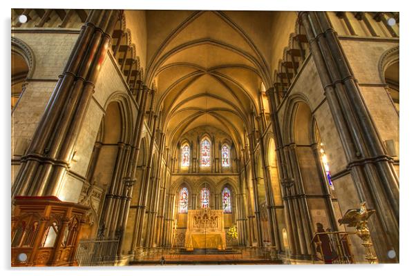 Rochester Cathedral interior HDR. Acrylic by David French