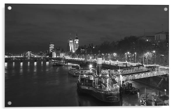 London Skyline bw Acrylic by David French