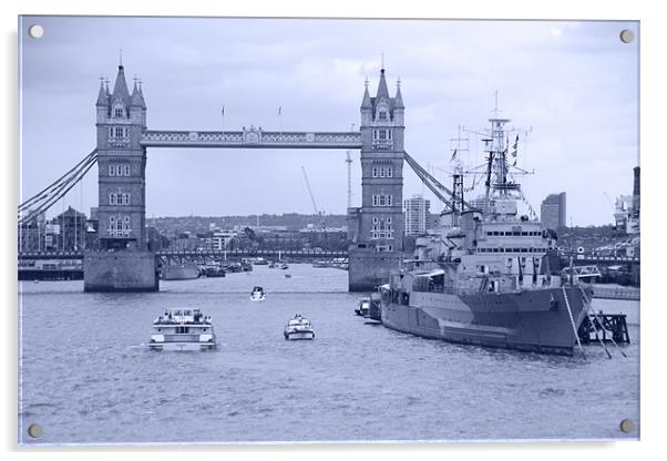 Tower Bridge 2012 HMS Belfast Acrylic by David French